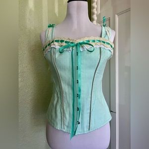 Corset Story mint green corset top, Size UK 16 or Us size 12 (or Large)